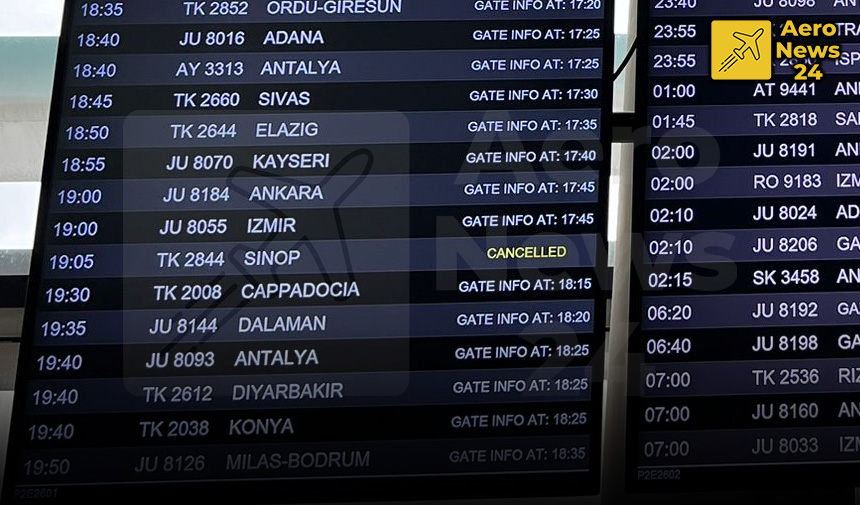 İstanbul-Sinop uçuşu iptal edildi