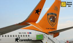 Hull City Corendon Airlines'ın özel giydirmeli uçağı ile İstanbul'a geldi