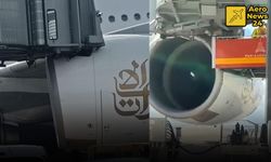 Emirates'in A380'ine yolcu köprüsü çarptı!