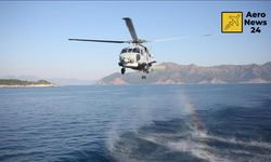 TSK'ya ait helikopter denize acil iniş yaptı