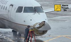 Minot Havalimanı’nda buzlu zeminde kayan araç SkyWest uçağına çarptı