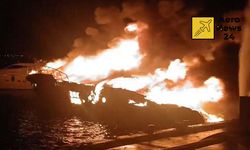 Bodrum’da marinada yangın: 7 motoryat battı