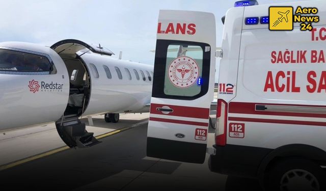 Ambulans uçak 2 bebek için umuda havalandı