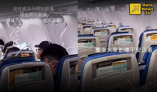 Korean Air uçağında panik anları