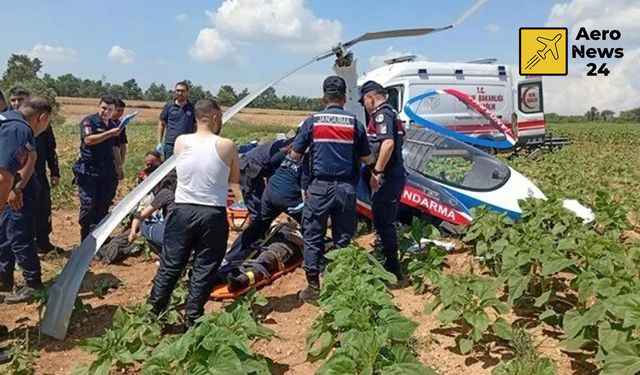 Jandarmaya Ait Cayrokopter Sert İniş Yaptı: 2 Yaralı