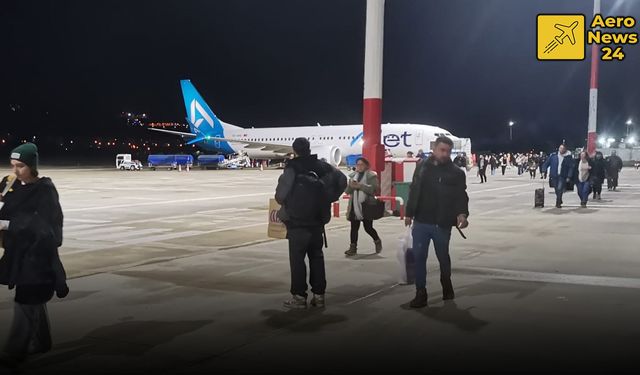 AJet uçağı İzmir'e iniş yapamayınca Çanakkale'ye indi