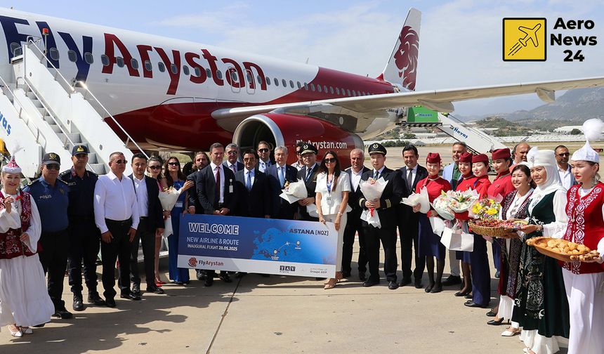 Gazipaşa-Alanya Havalimanı, FlyArsytan’ın ilk uçuşunu karşıladı