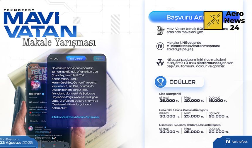 Mavi Vatan Makale Yarışması Başvuruları Devam Ediyor