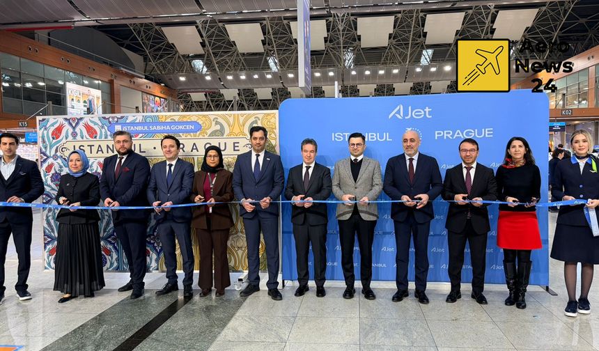 AJet Sabiha Gökçen Havalimanı - Prag hattını törenle açtı