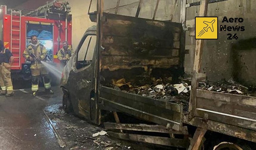 Sabiha Gökçen Havalimanı’nın 2. pistinin altındaki tünelde araç yangını