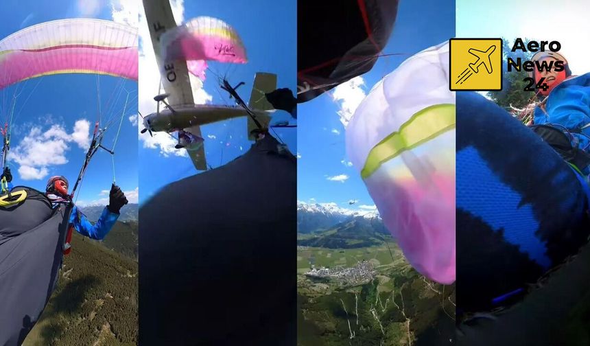 Avusturya Alpleri’nde korku dolu anlar: Paraşütçüye havada Cessna çarptı