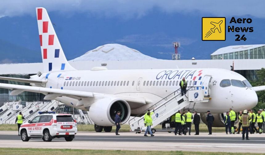Croatia Airlines’a ait Airbus A220 tipi yolcu uçağı pistten çıktı