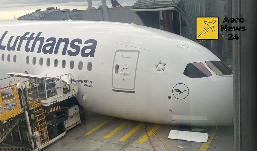 Frankfurt Havalimanı’nda Lufthansa’nın Boeing 787’si çöktü