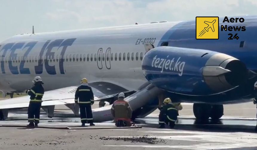 Tez Jet MD-83 uçağında iniş takımı arızası