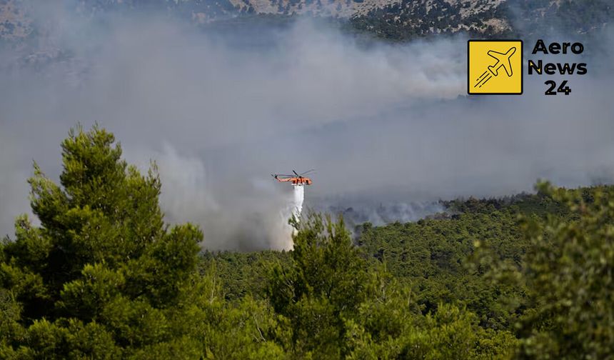 Yunanistan'da yangın söndürme helikopterleri havada çarpıştı