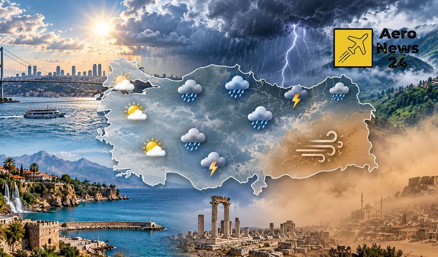 Meteoroloji’den Sağanak ve Toz Taşınımı Uyarısı: İstanbul 26 Derece
