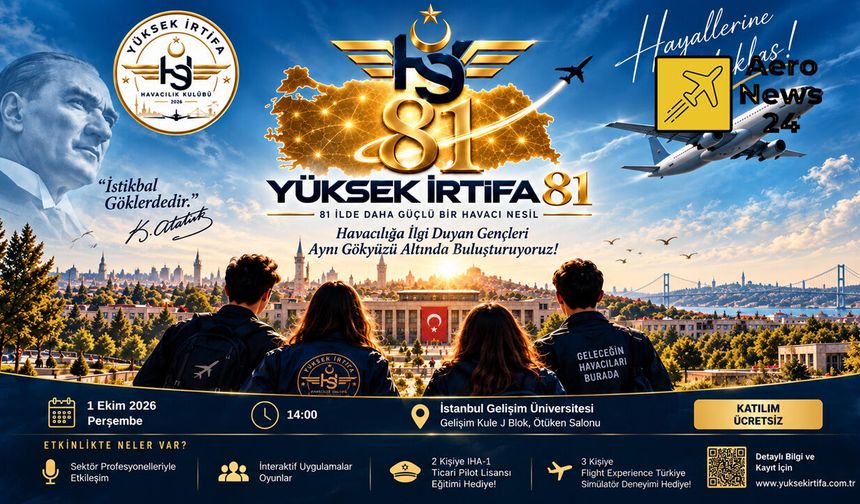 81 ilde 81 bin havacı genç hedefi: Yüksek İrtifa 81 İstanbul’dan başlıyor
