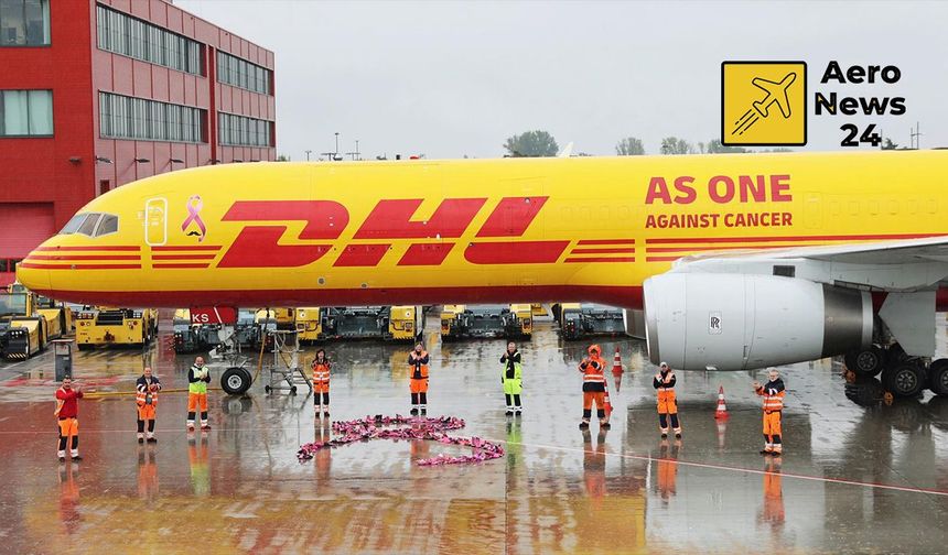 DHL'in pembe kurdeleli Boeing 757'si İstanbul'a indi