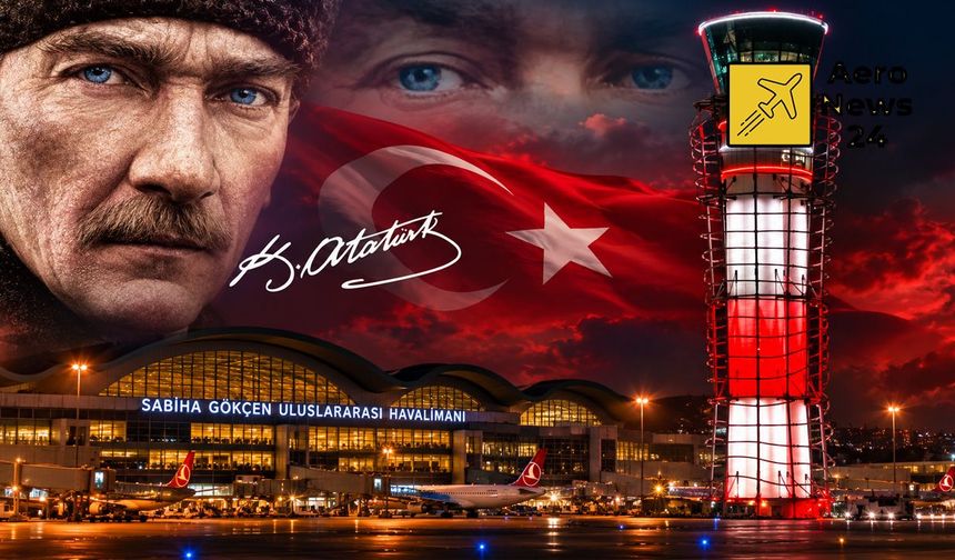 Sabiha Gökçen Havalimanı'nın kontrol kulesi 29 Ekim'de kırmızı-beyaza bürünecek